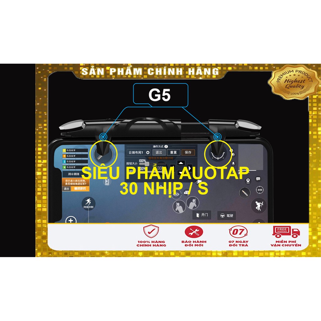 [Thế Hệ Mới Nhất] Nút bắn Pubg G5 ❤️ Freeship ❤️ Auto Tap 30/32 nhịp trên giây KHÔNG DÙNG PHẦN MỀM giá rẻ nhất