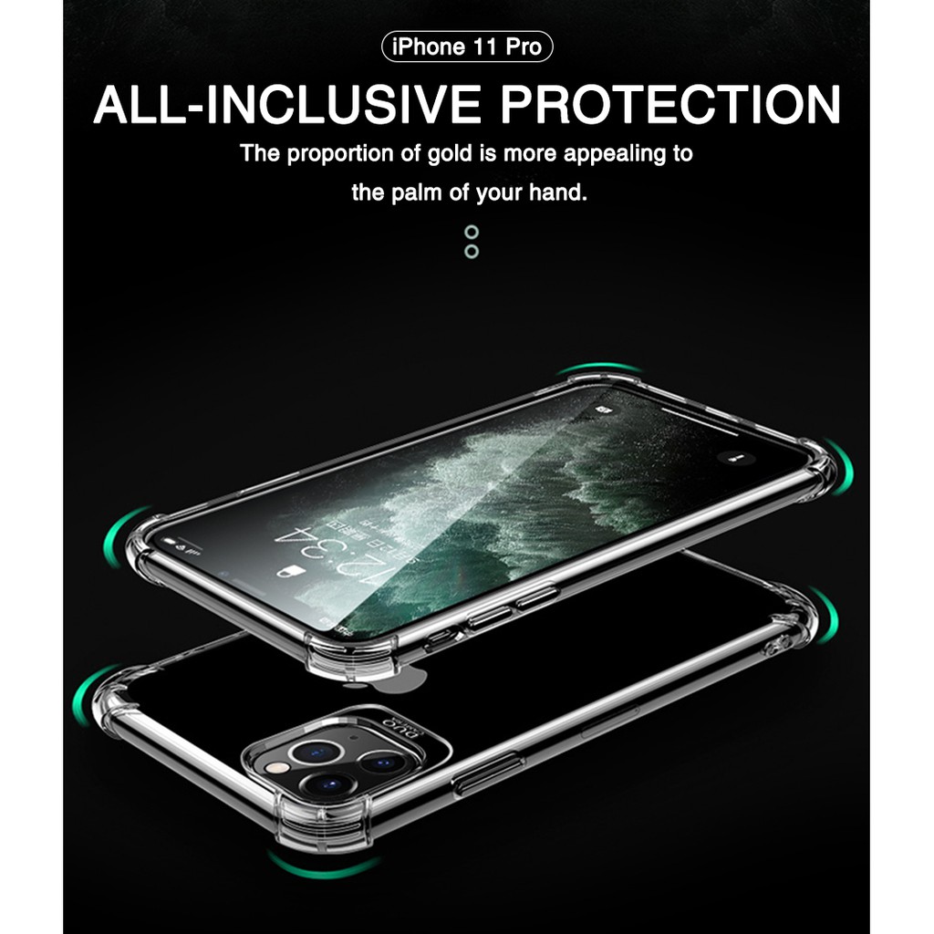 Ốp Điện Thoại Silicon Trong Suốt Chống Sốc Cho Iphone 11 12 Pro Max X Xr Xs Max 6 + 7 8 Plus Se 2020 11 5s Se