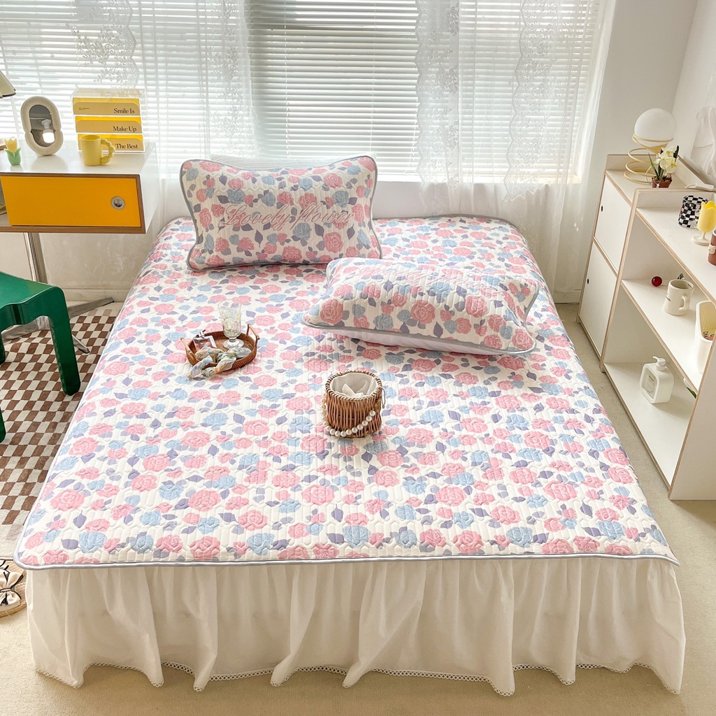 Chiếu điều hòa cao su non 9D M2T BEDDING Luxury vải lụa Tencel mềm mát - Mark Hoa Hồng