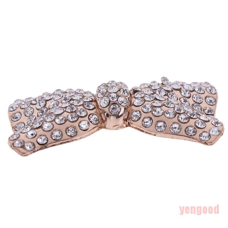 Kẹp giày kim loại hình nơ đính đá trang trí xinh xắn