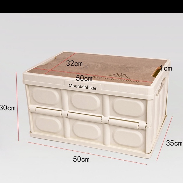 THÙNG ĐỰNG ĐỒ GẤP GỌN ĐA NĂNG NẮP GỖ TIỆN LỢI ĐI DÃ NGOẠI, CẮM TRẠI, PICNIC - THÙNG ĐỰNG ĐỒ Ô TÔ 50L | BigBuy360 - bigbuy360.vn