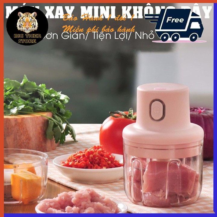 [rẻ vô địch]Máy Xay Mini Sạc Điện, Có Cổng Sạc Usb, Nhỏ Gọn Tiện Ích Dễ Sử Dụng - Dung Tích 250ml