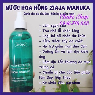 Nước hoa hồng thảo dược Ziaja Manuka dạng xịt