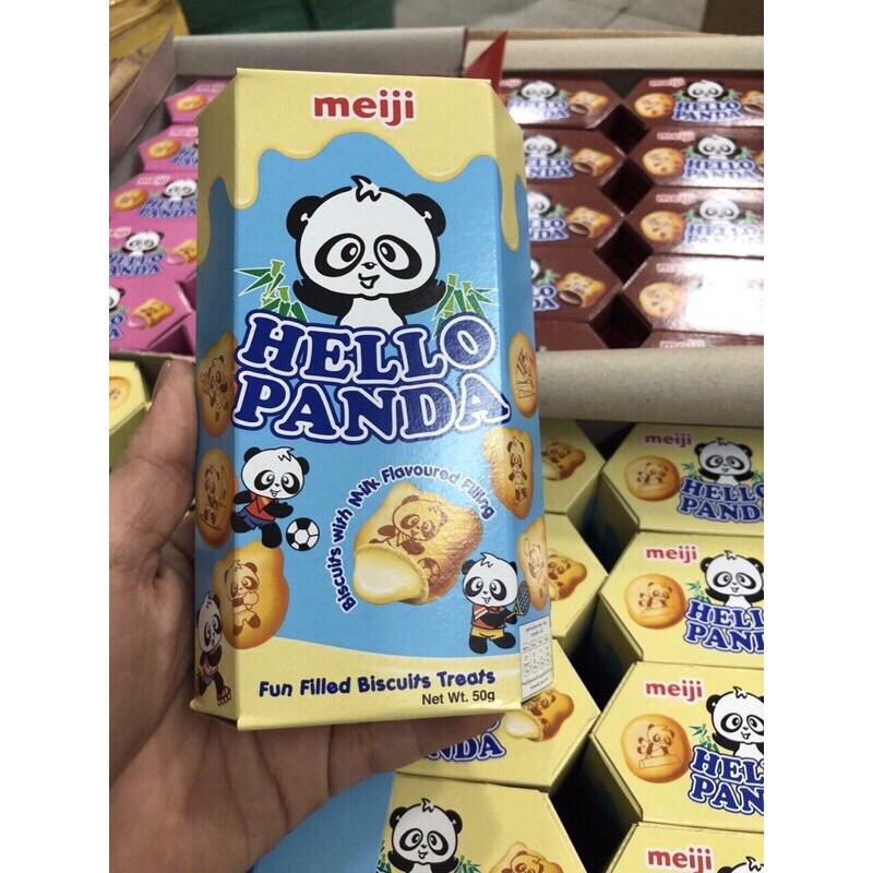 (4 Vị) Bánh Gấu Nhân Kem Hello Panda Meiji