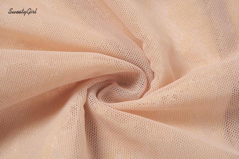 Áo ống hở vai dáng ôm dạng lưới nhìn thấu màu đơn sắc gợi cảm cho nữ