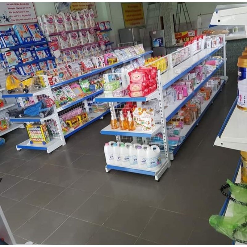 Bộ kệ siêu thị đôi (Kệ giữa) - Cao 1.2m * dài 1.2m * 3 tầng
