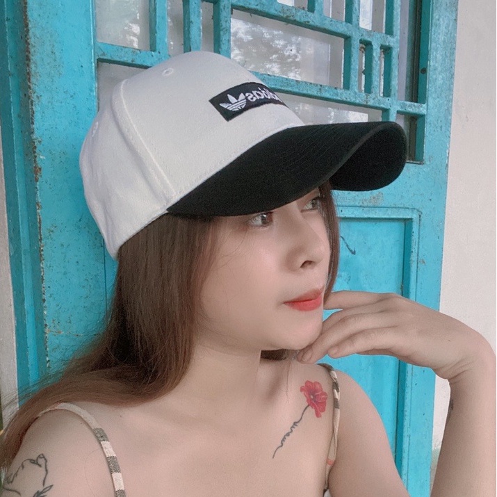 Mũ lưỡi trai Adidas màu đen trắng cá tính dành cho cả nam và nữ full hộp để làm quà tặng