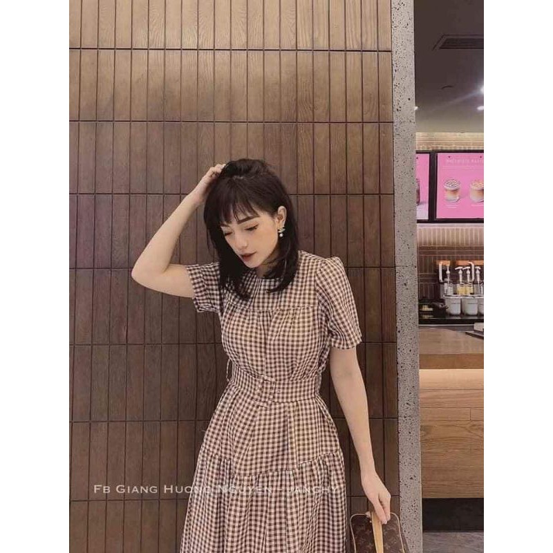 váy kẻ caro dáng dài[Mitmo]