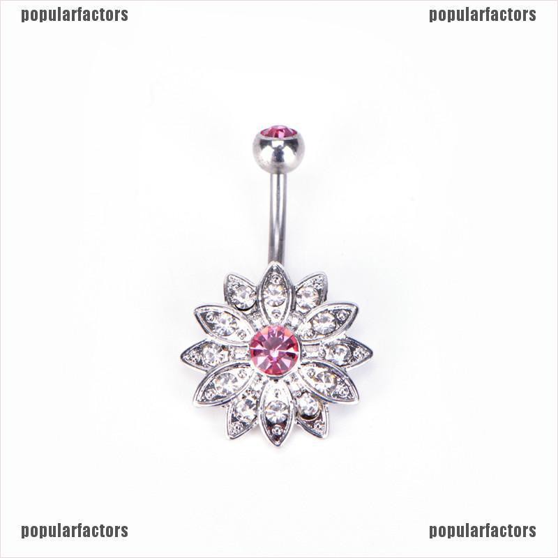 [Phổ Biến] Khuyên Rốn Đính Đá Pha Lê Hình Hoa