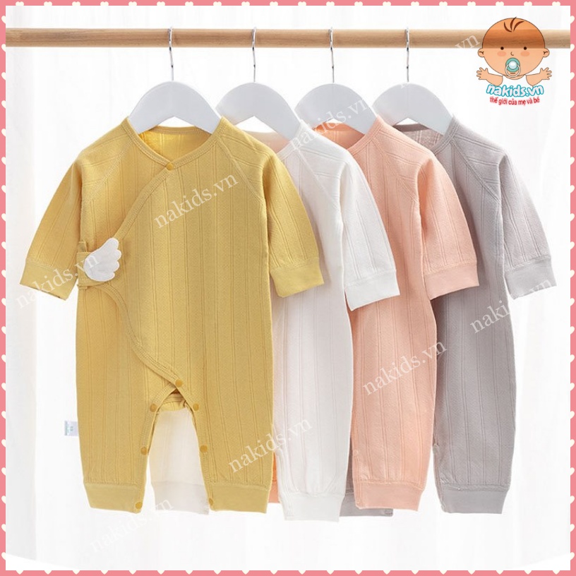 Body Dài Tay Cho Bé Sơ Sinh Hàng Quảng Châu Từ 3 - 10Kg hình CÁNH TIÊN Chất Liệu 100% ORGANIC COTTON