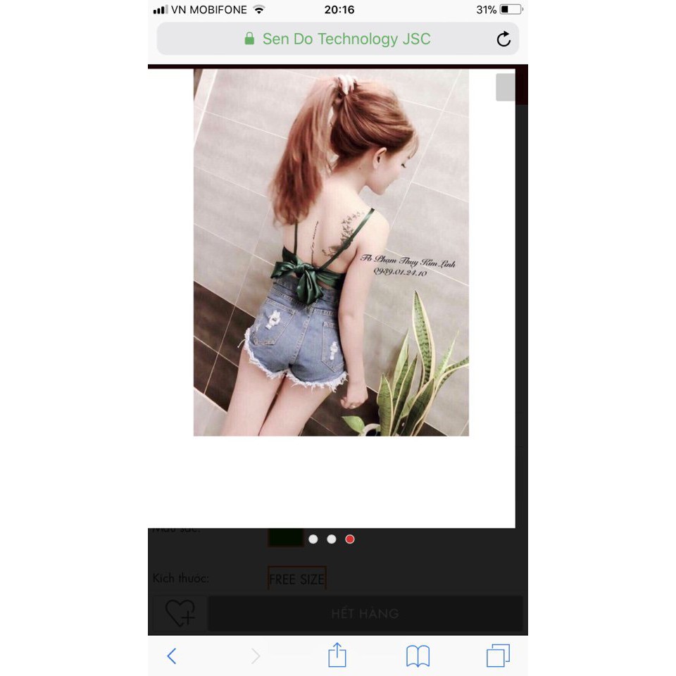 Áo yếm cột nơ lưng siêu xinh mới về