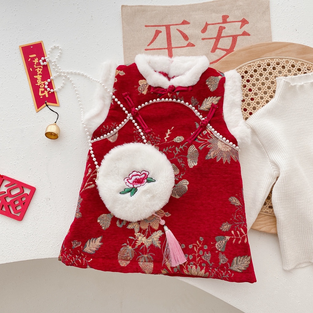 Bộ Đồ Năm Mới Phong Cách Trung Hoa Dành Cho Bé Gái