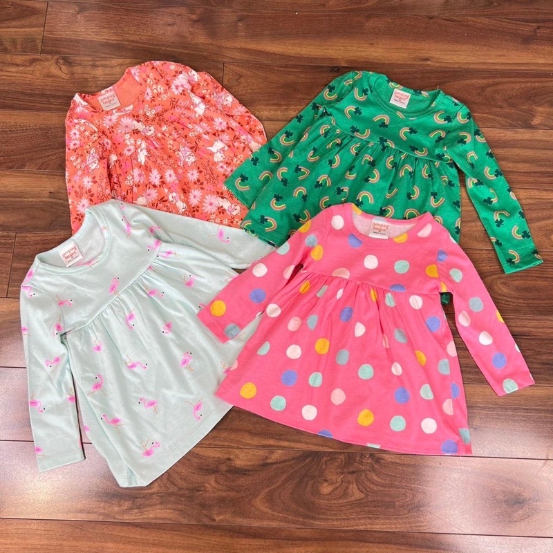 Váy Dài Tay Cho Bé Gái 👉 Váy Dài Tay Chất Cotton Mềm Mịn Cho Bé