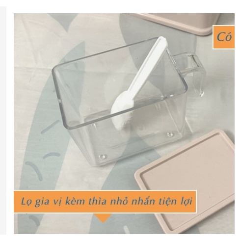 Hũ,hộp đựng gia vị 4 ngăn Việt Nhật-bền đẹp