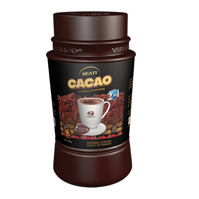 Cacao Uống Liền Beati Đen 2in1 Hộp 500g