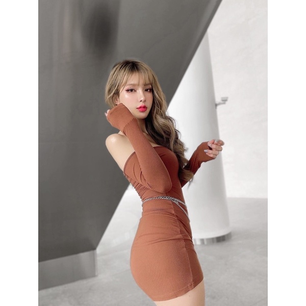 Đầm bẹc vai tay dài đá v yoona