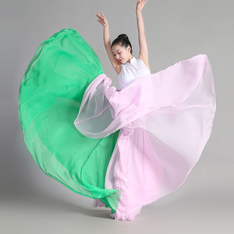 Chân Váy Xòe Hai Lớp 720 Độ Dùng Tập Múa Phong Cách Trung Hoa