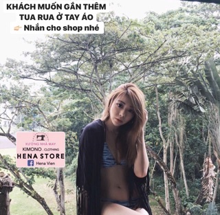 Kimono Tua Rua Dây Đan (Trắng-Đen)