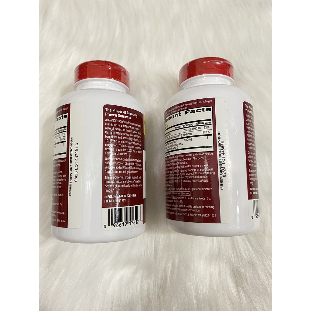 Hỗ Trợ Cân Bằng Đường Huyết Từ Vỏ Quế Trunature Advanced Strength CinSulin 200 Viên Của MỸ