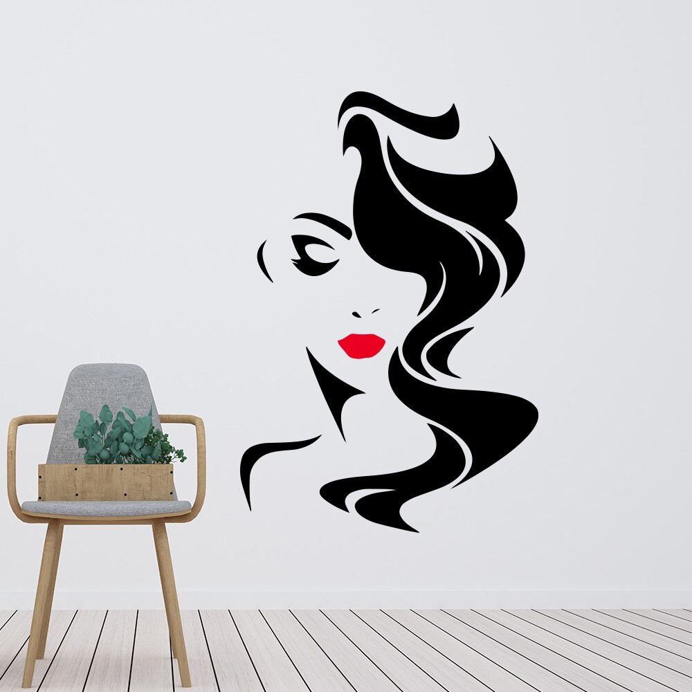 Giấy Dán Tường Hình Son Môi Và Đôi Mắt Trang Trí Phòng Ngủ Tiệm Salon Làm Đẹp