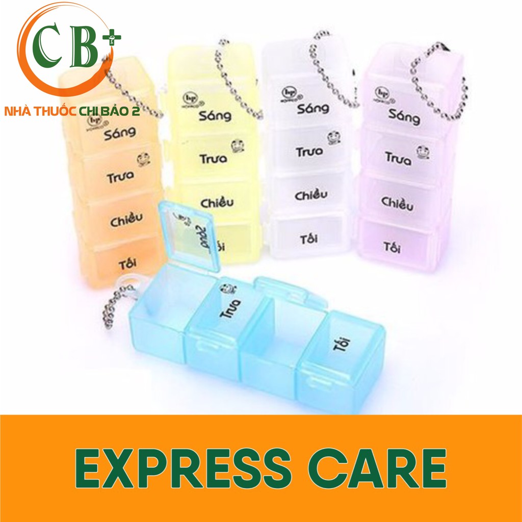 Hộp chia thuốc uống theo ngày tiện lợi - Hộp chia thuốc 4 ngăn nhỏ.