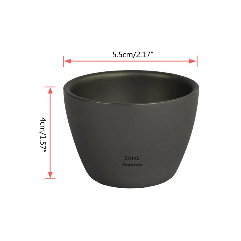 Cốc Uống Rượu / Whiskey Bằng Titan Hai Lớp Dung Tích 50ml Tiện Dụng Mang Theo Du Lịch Cắm Trại