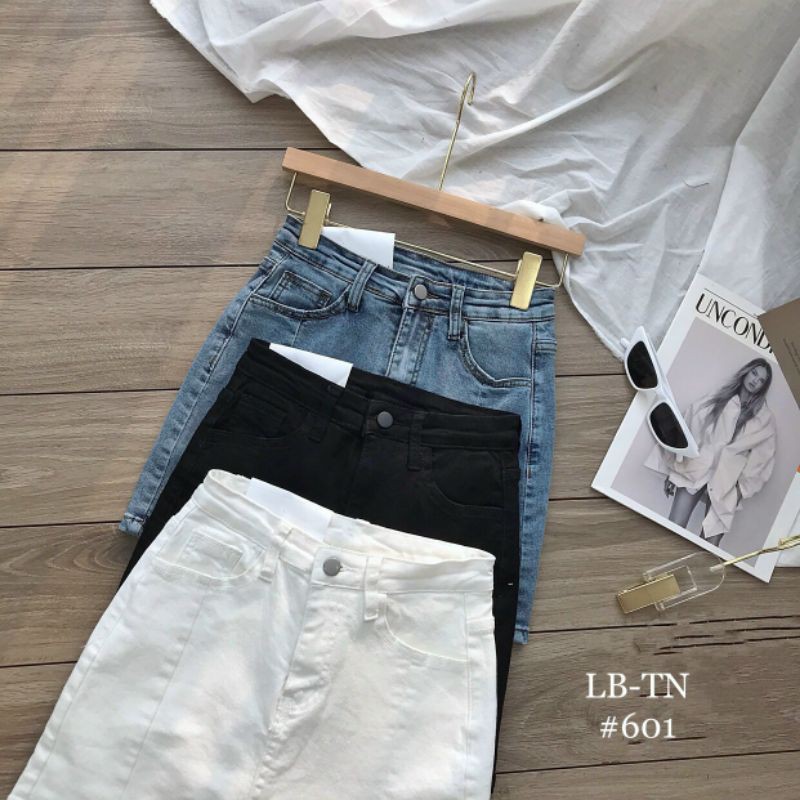 Chân váy jean xẻ đùi hàng QCL1