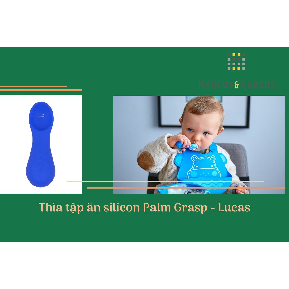 Thìa tập ăn silicon Palm Grasp Marcus &amp; Marcus cho bé từ 12 tháng - Lucas