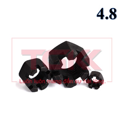 Đai ốc khía thép đen M10-M22