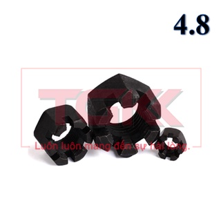 Đai ốc khía thép đen m10-m22