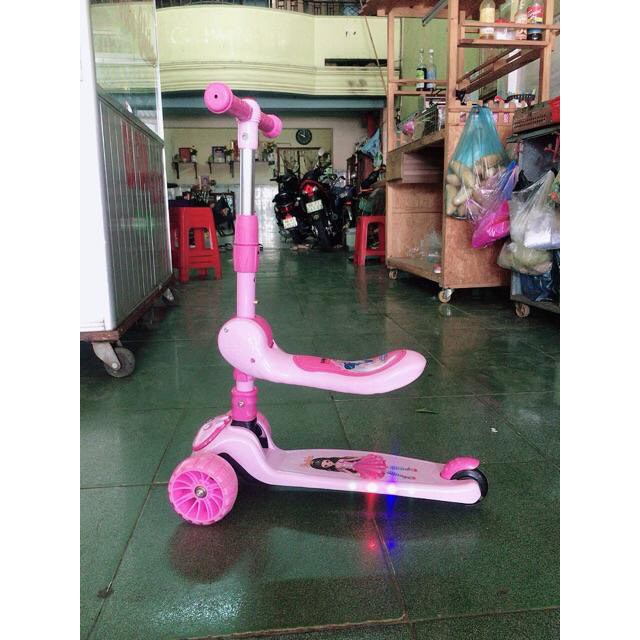 xe Scooter Hình Heo Peppa, Scooter cao cấp, chịu lực tốt (bánh xe phát sáng, có đèn, có nhạc)