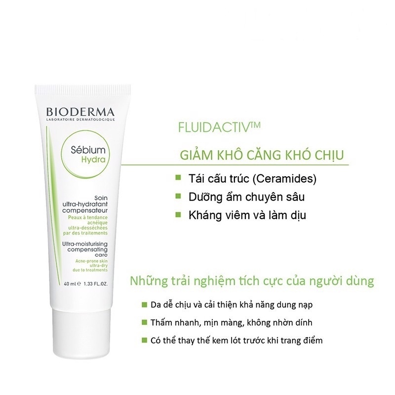 [CHÍNH HÃNG] Kem Dưỡng Ẩm Cho Da Dầu, Mụn BIODERMA HYDRA sebium 40ml