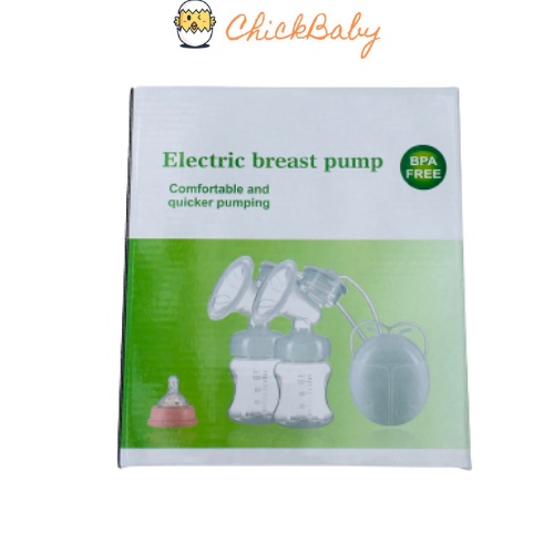 Máy hút sữa điện đôi, vắt sữa Electric Breast Pump 2 chế độ (mát xa, hút sữa) 140ml/bình - ChickBabyShop