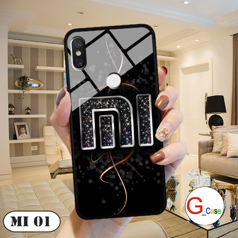 Ốp lưng Xiaomi Mi 8/ Mi 8SE - lưng kính in logo hãng điện thoại