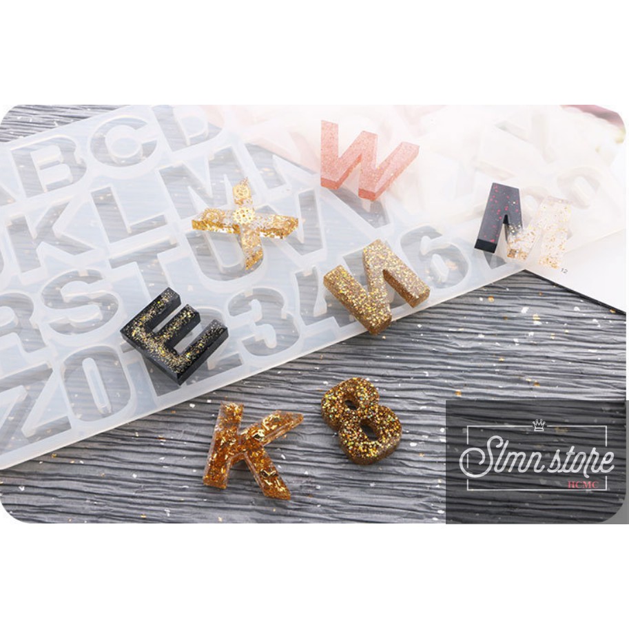 Khuôn silicon dẻo chữ A-Z và số 0-9 dùng làm kem, đông đá, đổ chocolate, kẹo dẻo. SD3-Khuondeo_chuso