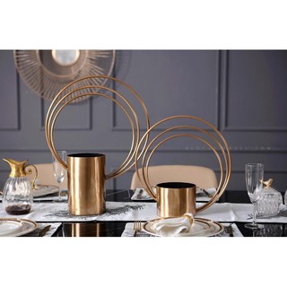 Giỏ hoa sắt gold cắm hoa trang trí