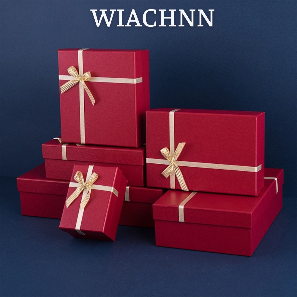 Hộp Quà Tặng Đính Nơ Đỏ Sinh Nhật, Valentine Sweet Love, Hộp Cứng Sang Trọng
