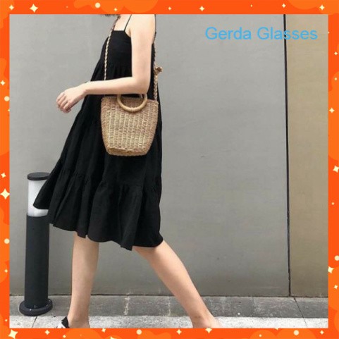 VÁY MAXI SUÔNG 2 DÂY ULZZANG HOT - (Sp sẵn)