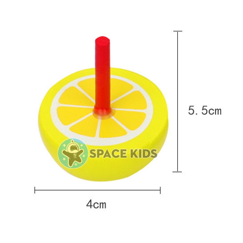 Đồ chơi trẻ em Space Kids Con quay gỗ hình hoa quả dễ thương nhiều màu sắc cho bé