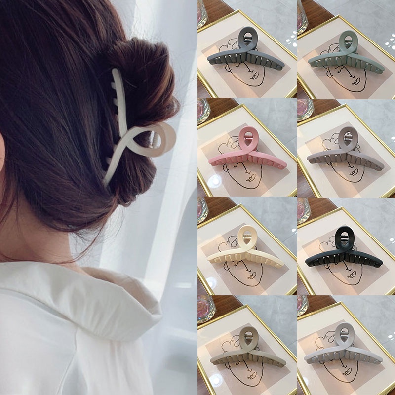 Kẹp tóc càng cua cỡ lớn Hàn Quốc trơn kiểu dáng thanh lịch cho nữ  ，cặp tóc càng cua