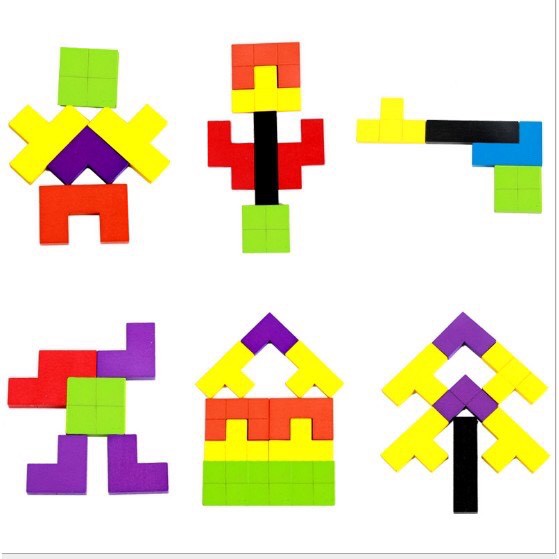 Đồ chơi gỗ lắp ghép hình sáng tạo Tetris