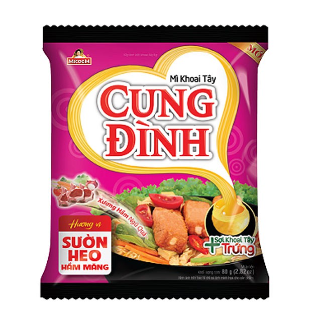1 Thùng Mì Cung Đình 30 Gói Chọn Vị Lẩu Tôm Chua Cay, Sườn Heo Hầm Măng