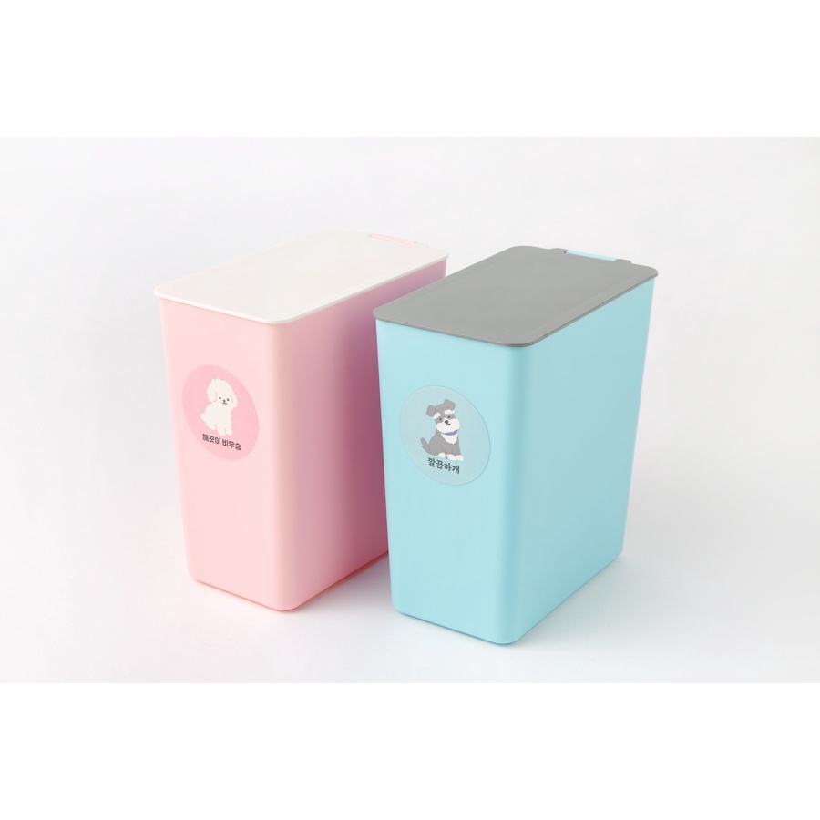 Thùng Rác ARTBOX Hàn Quốc Nhỏ Gọn Hình Vuông Màu Hồng Họa Tiết Babichon