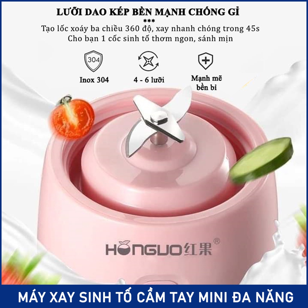 Máy Xay Sinh Tố Cầm Tay Mini ⚡ SẠC ĐIỆN CỰC KHỎE ⚡Mẫu Mới FREESHIP