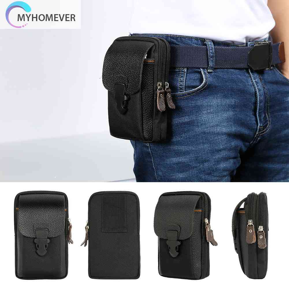 Túi Đeo Thắt Lưng Đựng Điện Thoại 6 inch Có Khóa Kéo Dành Cho Nam