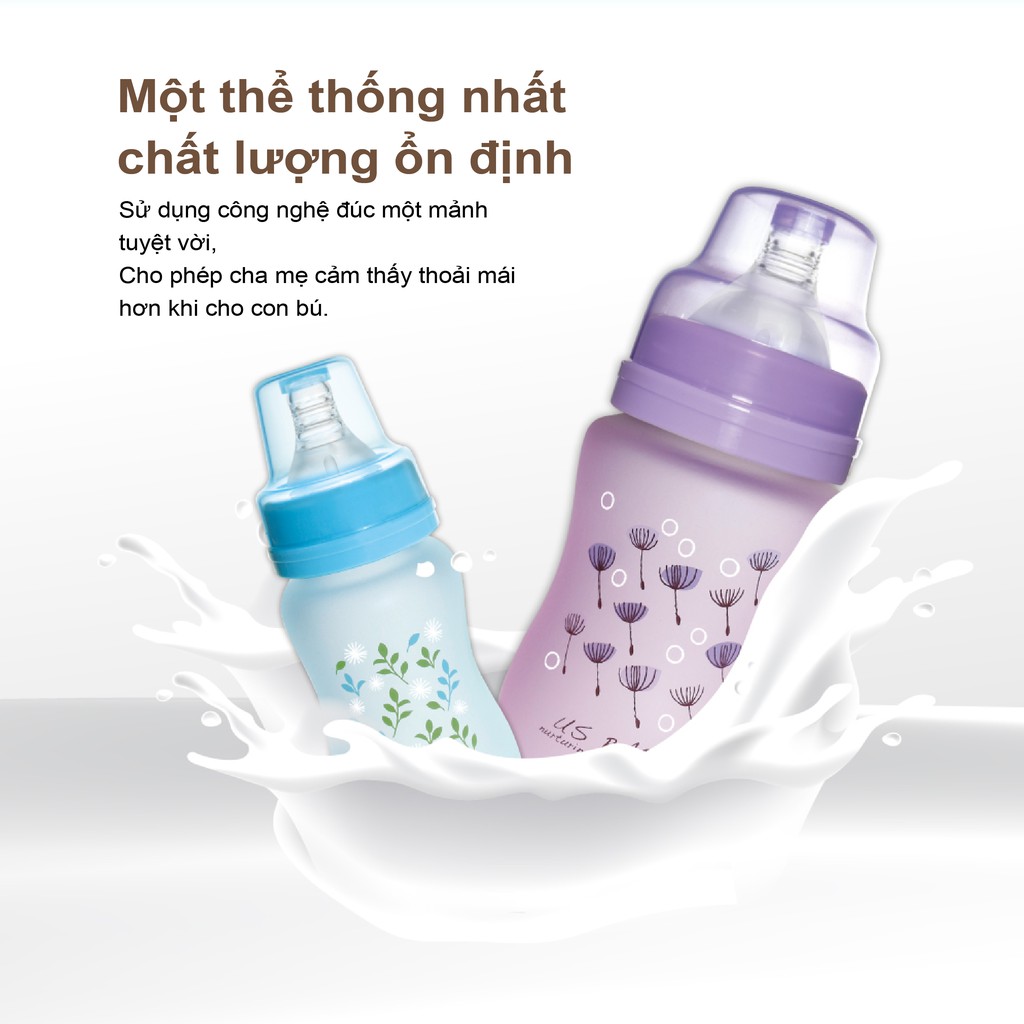 【🔥24H Giao Hàng🔥】Ưu sinh – Tình mẫu tử  Bình sữa thiết kế bảo vệ đặc biệt (240ml)-tím