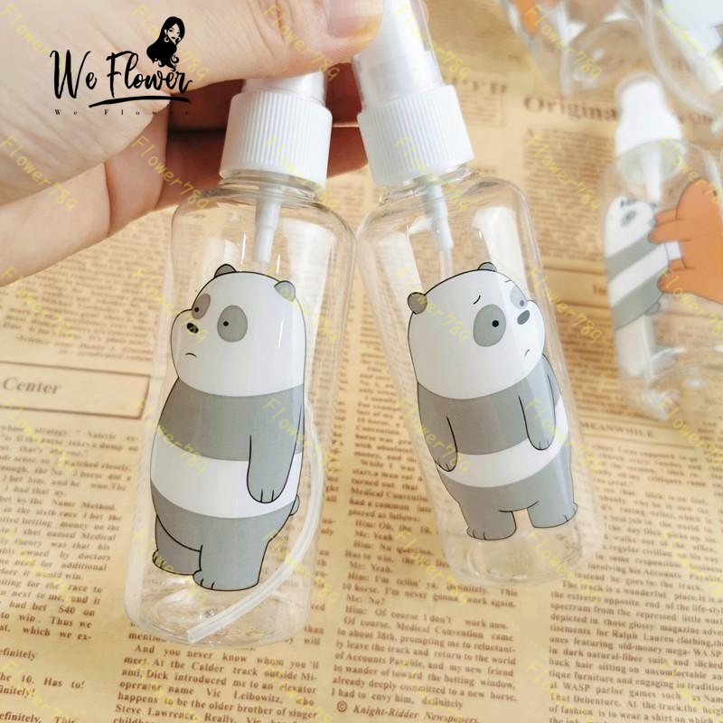 [Hàng mới về] Chai xịt rỗng 100ml đựng mỹ phẩm nhỏ gọn họa tiết gấu hoạt hình đa dụng