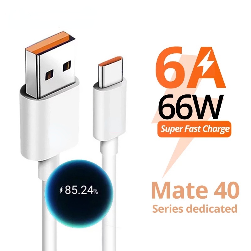 Cáp Sạc Nhanh USB Type C 0.3/1/1.5/2m 6A Cho Huawei Mate 40