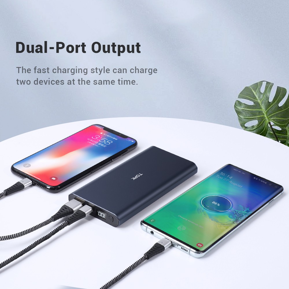 TOPK I1006P Pin Sạc Dự Phòng Cho iPhone Huawei Samsung Xiaomi Oppo Vivo Realme 10000mAh 36W Sạc Nhanh Có Màn Hình Điện Tử #6
