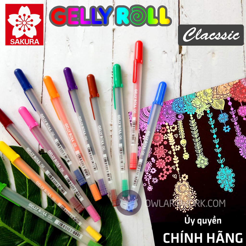 [CHÍNH HÃNG] Bút Gel Lẻ Sakura Gelly Roll Color Dòng Classic - Có Bút Trắng